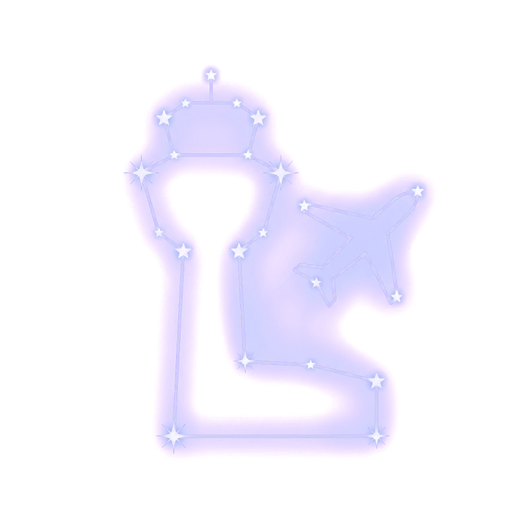 A constellation drawing of an airport