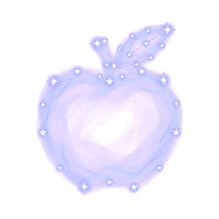 A constellation drawing of apples