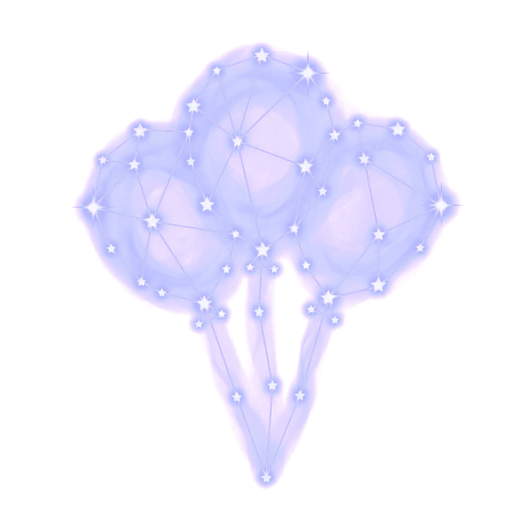 A constellation drawing of balloons