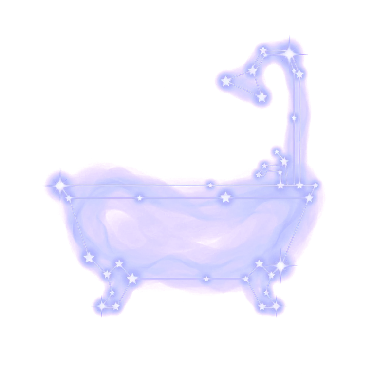 A constellation drawing of a bathroom