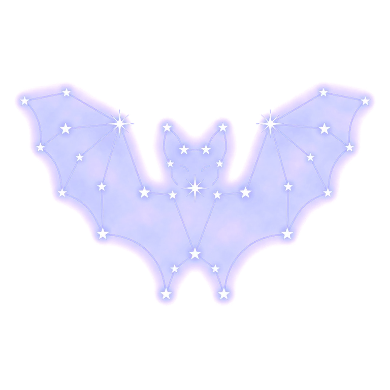 A constellation drawing of bats