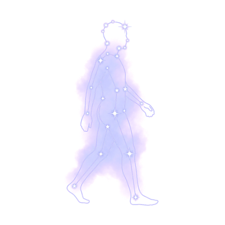 A constellation drawing of being barefoot