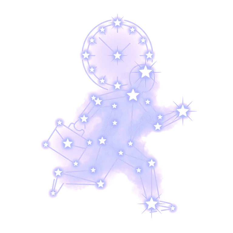 A constellation drawing of being late