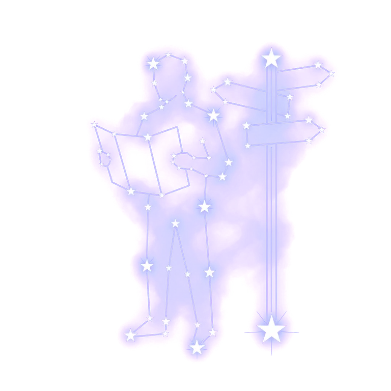 A constellation drawing of being lost