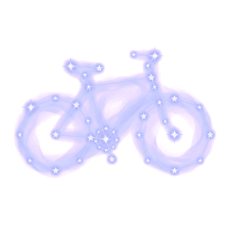 A constellation drawing of a bicycle