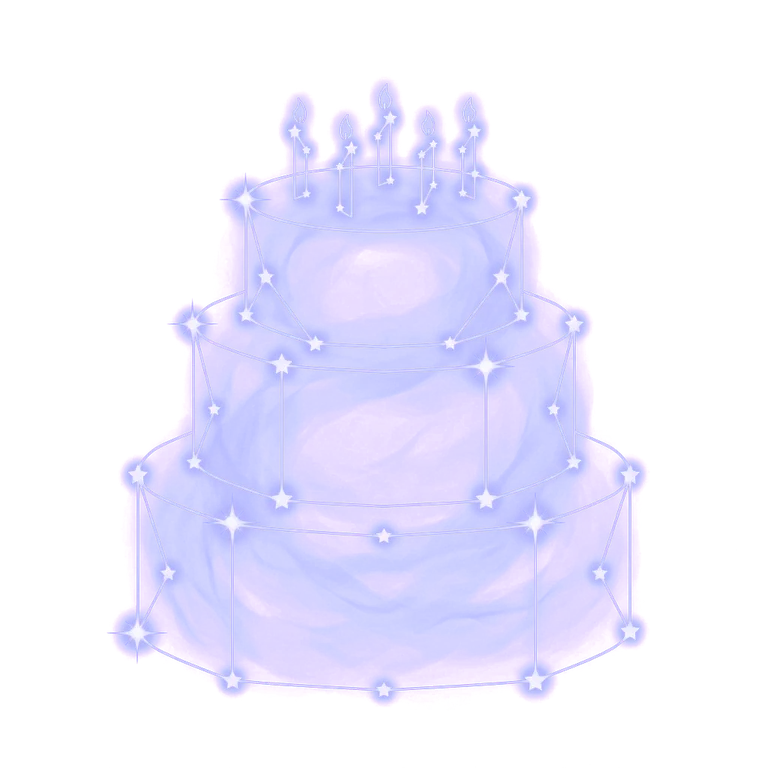 A constellation drawing of cake