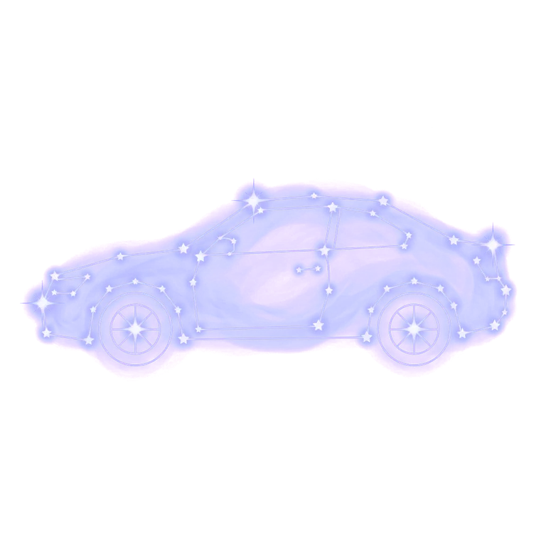 A constellation drawing of a car