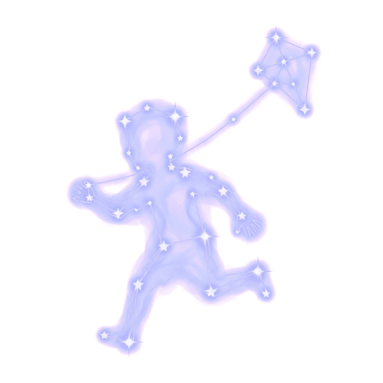 A constellation drawing of a child