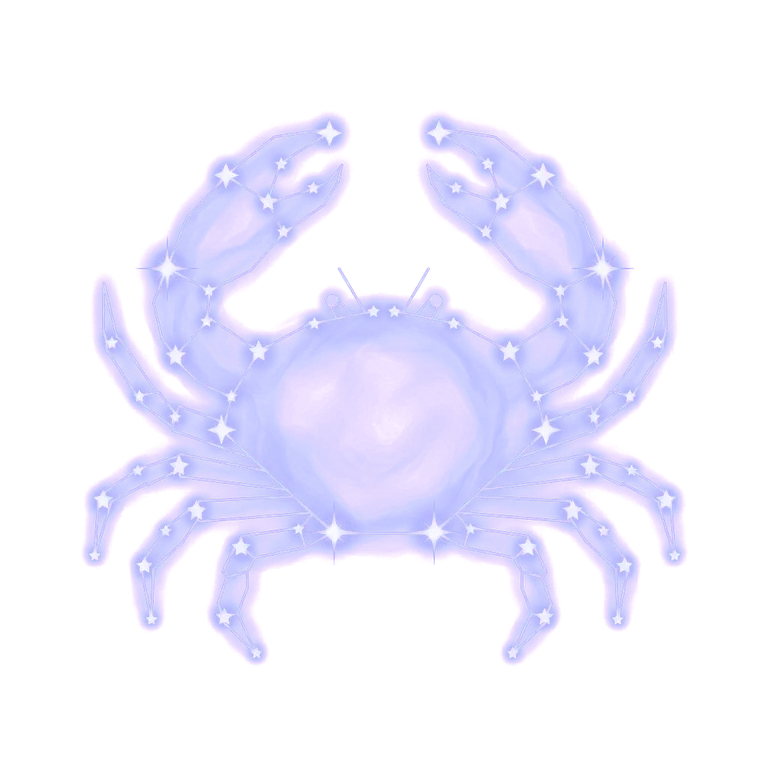 A constellation drawing of crabs