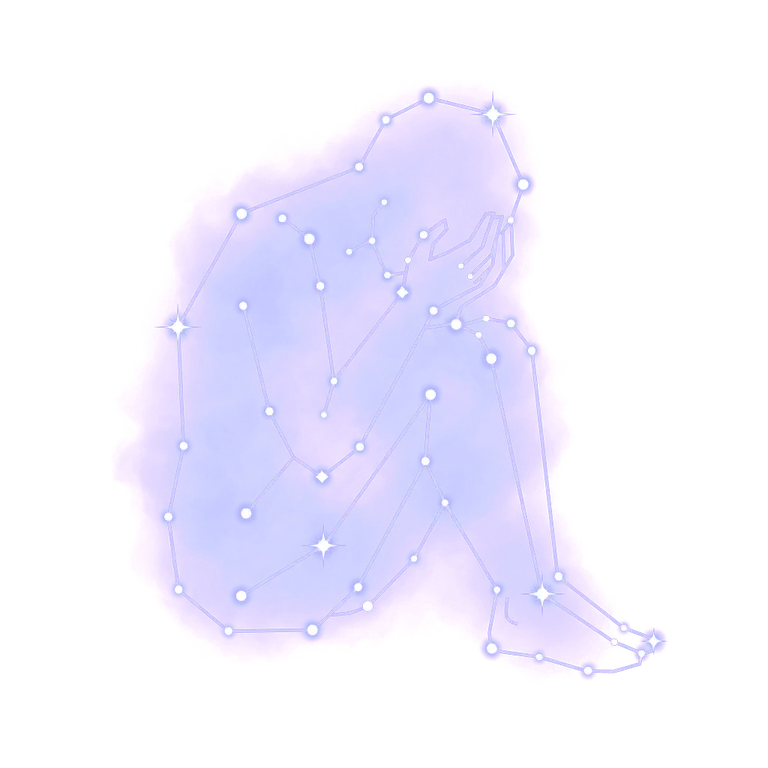 A constellation drawing of crying