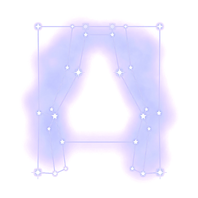 A constellation drawing of curtains