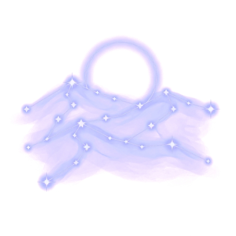 A constellation drawing of a desert