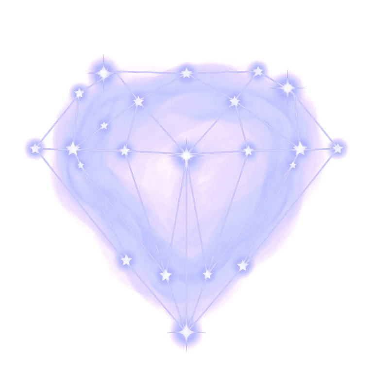 A constellation drawing of diamonds