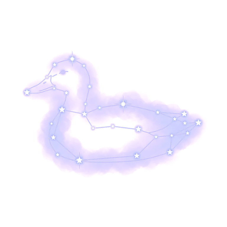 A constellation drawing of ducks
