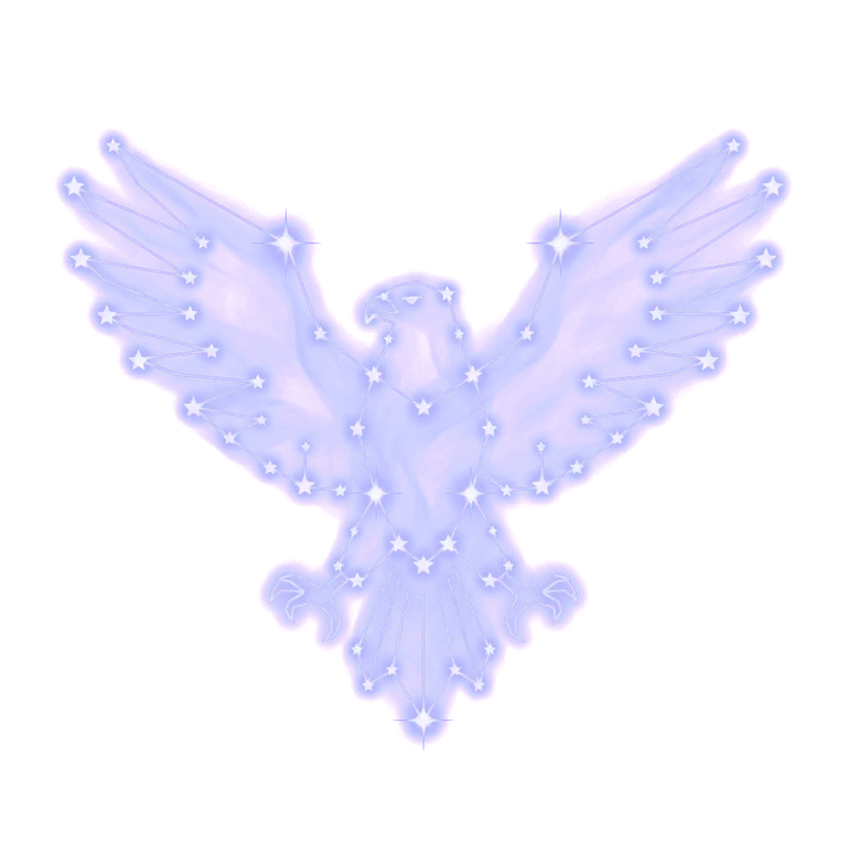 A constellation drawing of eagles