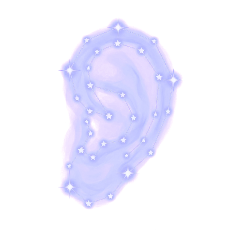 A constellation drawing of ears