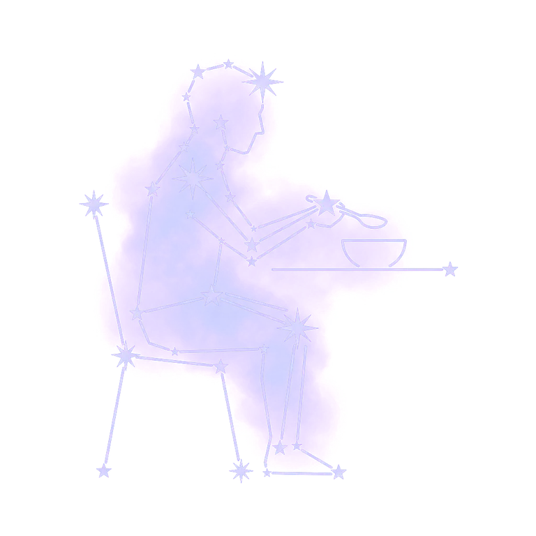 A constellation drawing of eating