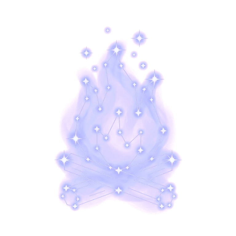A constellation drawing of fire