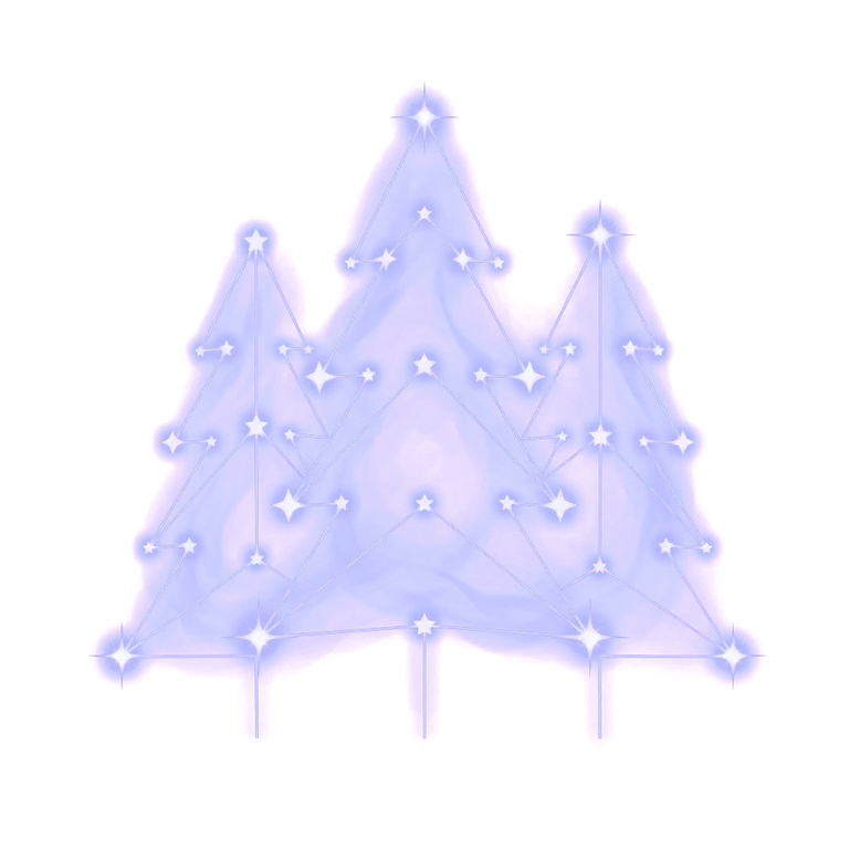 A constellation drawing of a forest