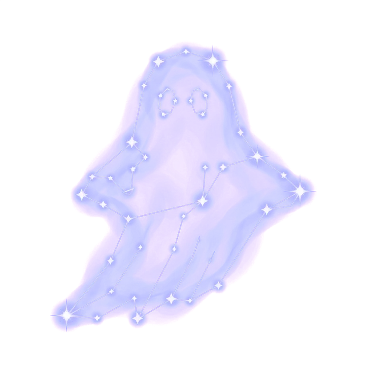 A constellation drawing of ghosts