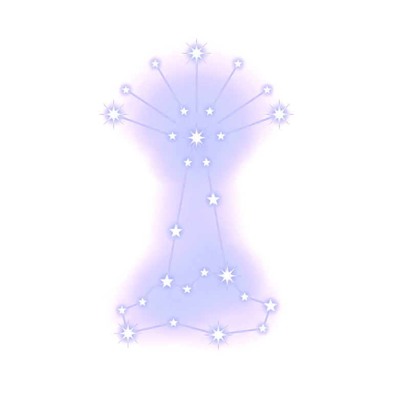 A constellation drawing of God