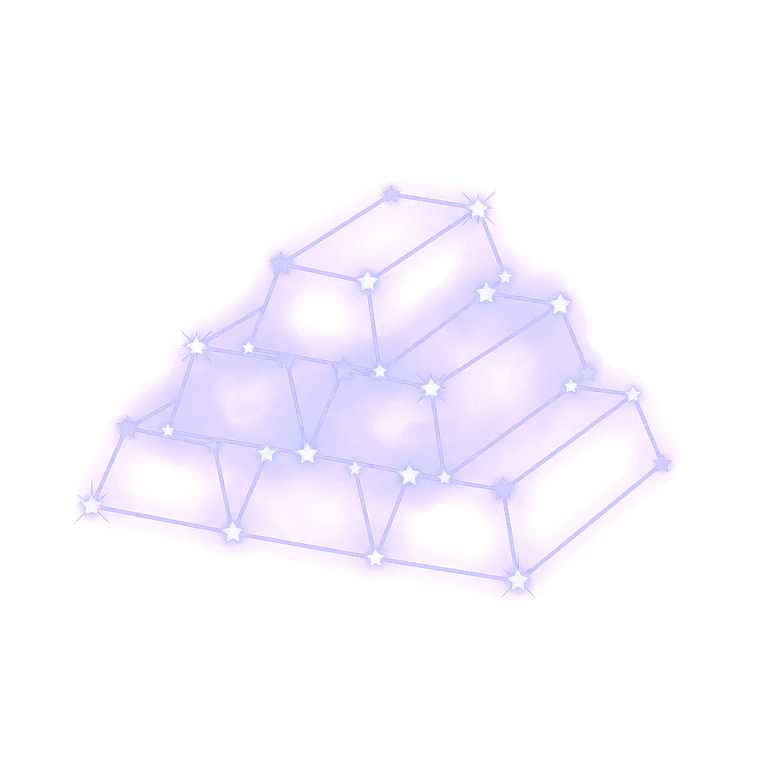 A constellation drawing of gold