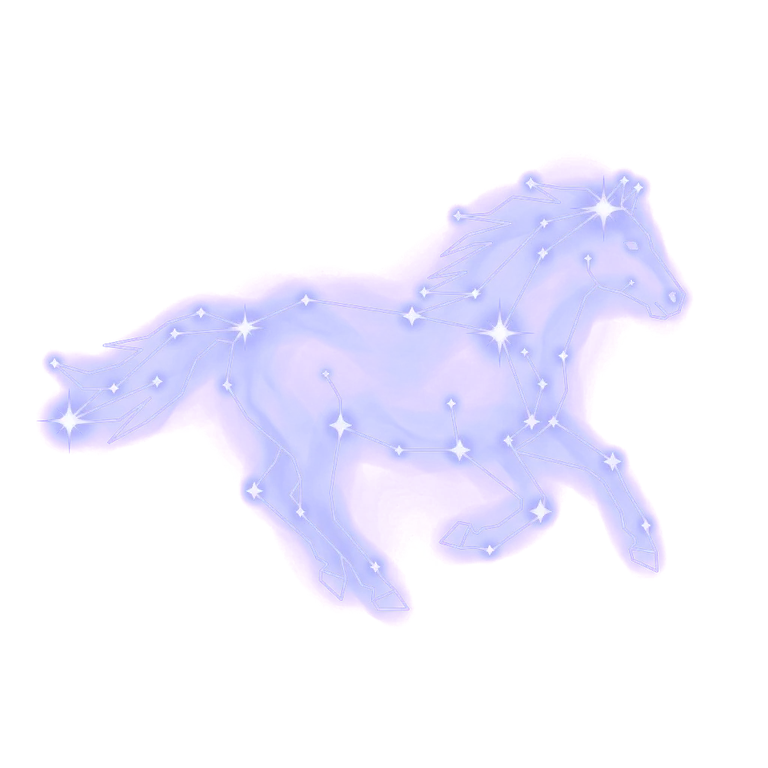 A constellation drawing of horses