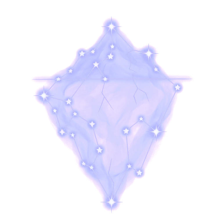 A constellation drawing of ice