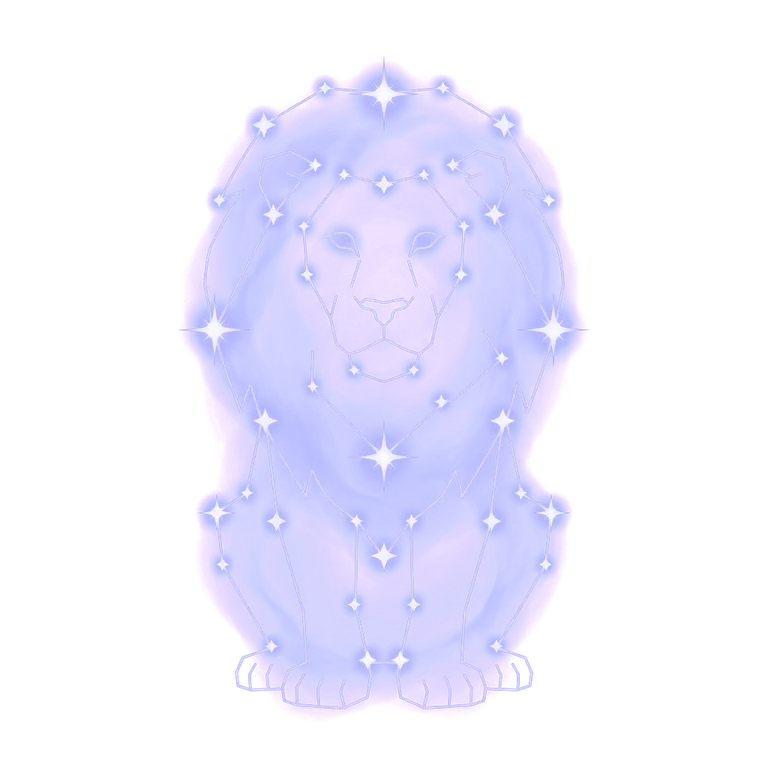 A constellation drawing of lions