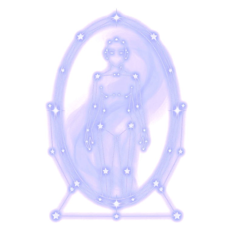 A constellation drawing of a mirror