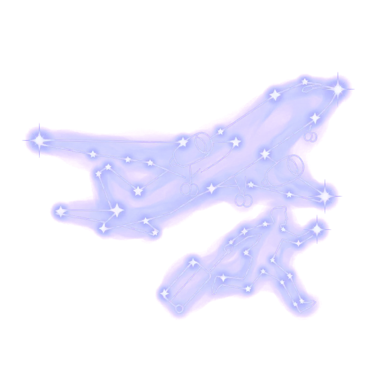 A constellation drawing of missing a flight