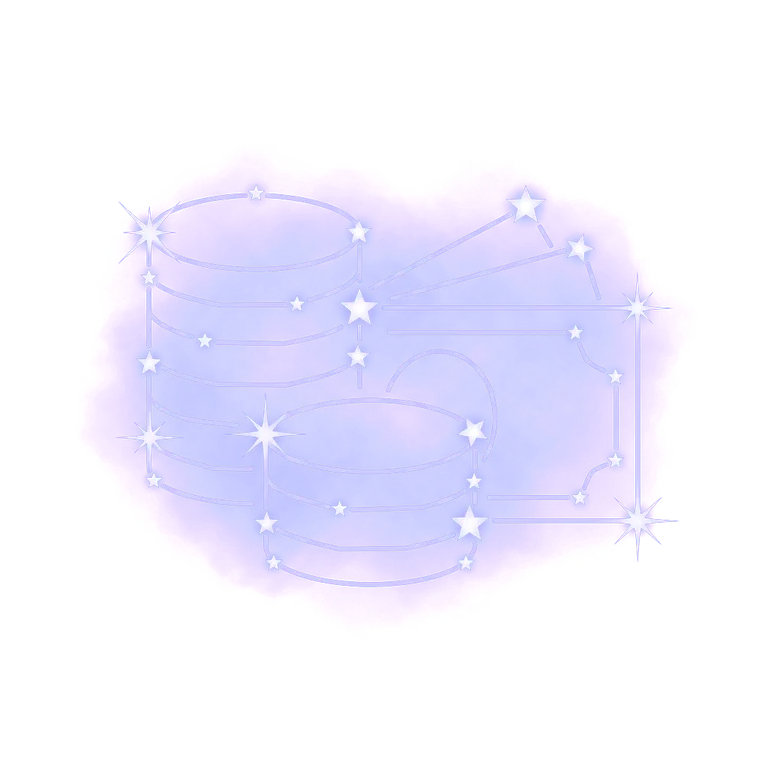 A constellation drawing of money
