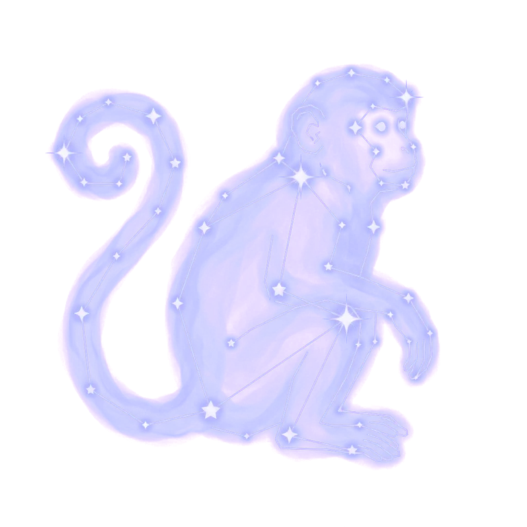 A constellation drawing of monkeys