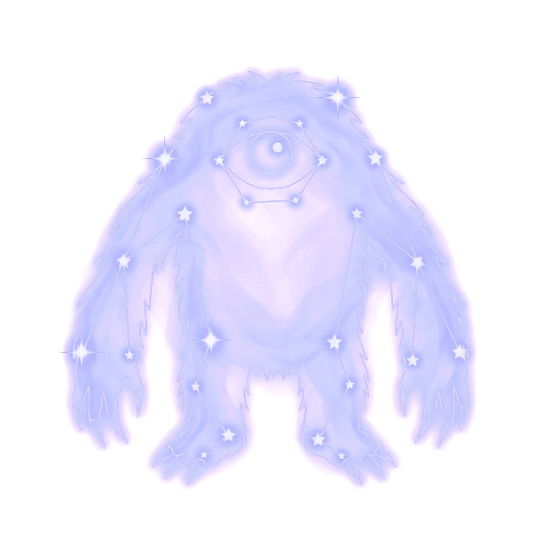 A constellation drawing of monsters