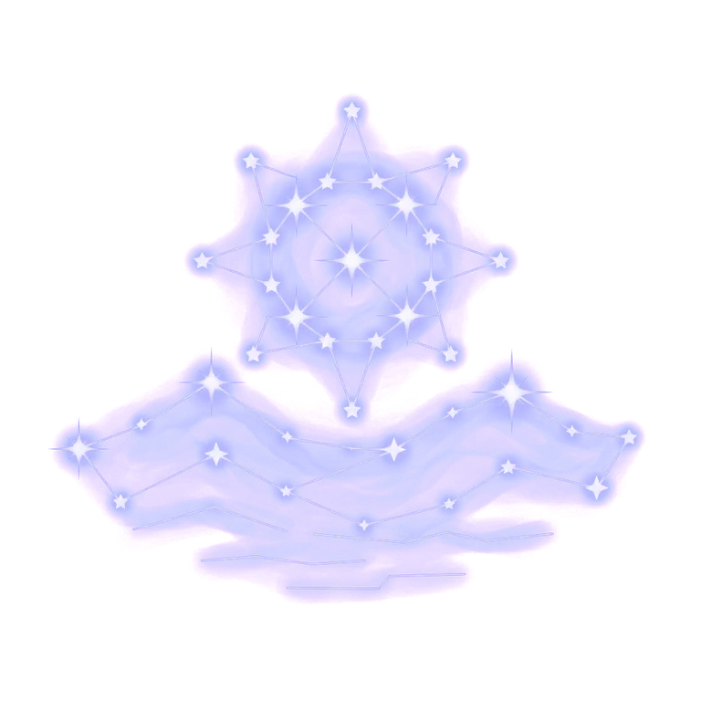 A constellation drawing of the ocean