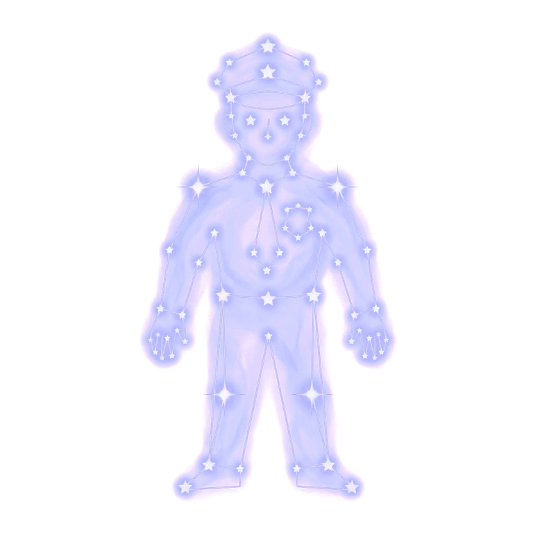 A constellation drawing of the police