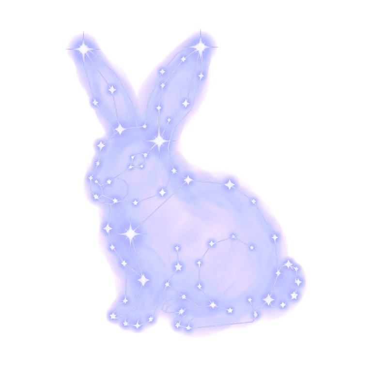 A constellation drawing of rabbits