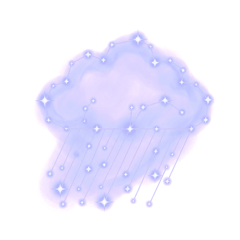 A constellation drawing of rain
