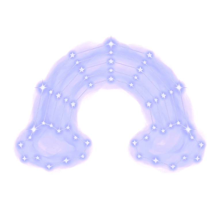A constellation drawing of rainbows