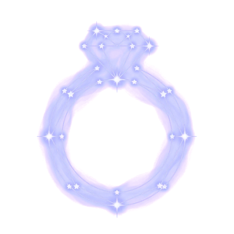 A constellation drawing of a ring