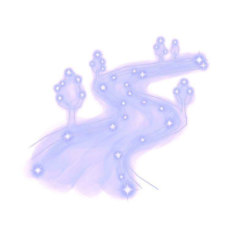 A constellation drawing of a river