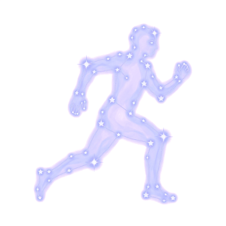 A constellation drawing of running