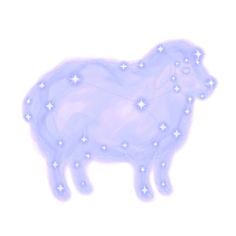 A constellation drawing of sheep
