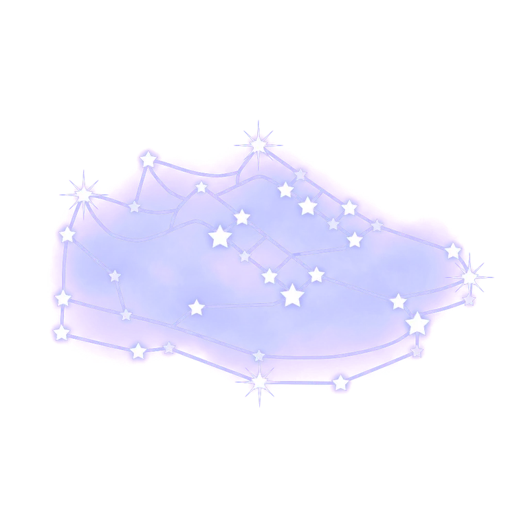A constellation drawing of shoes