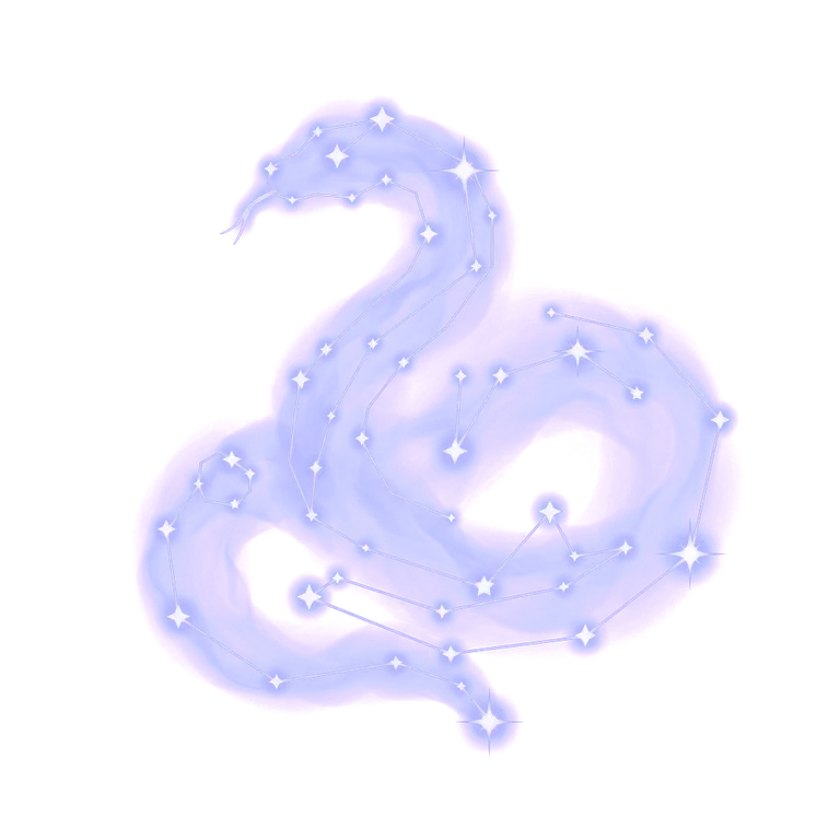 A constellation drawing of snakes
