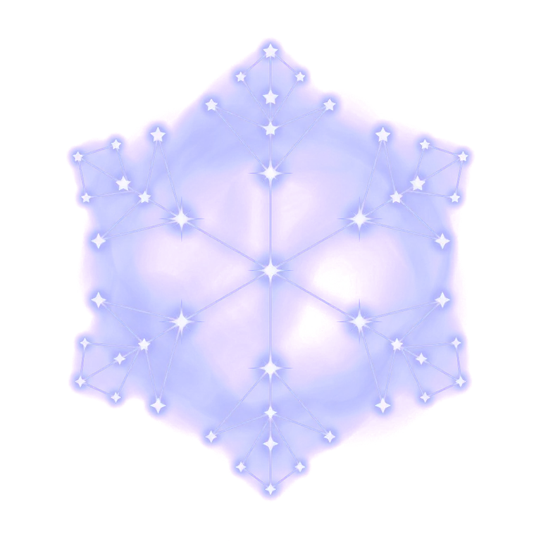 A constellation drawing of snow