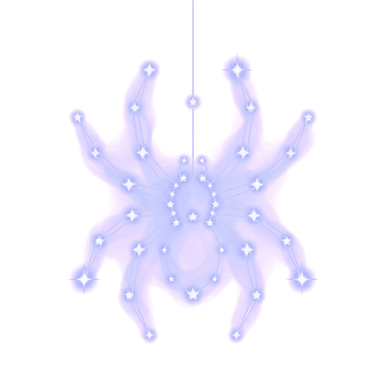 A constellation drawing of spiders