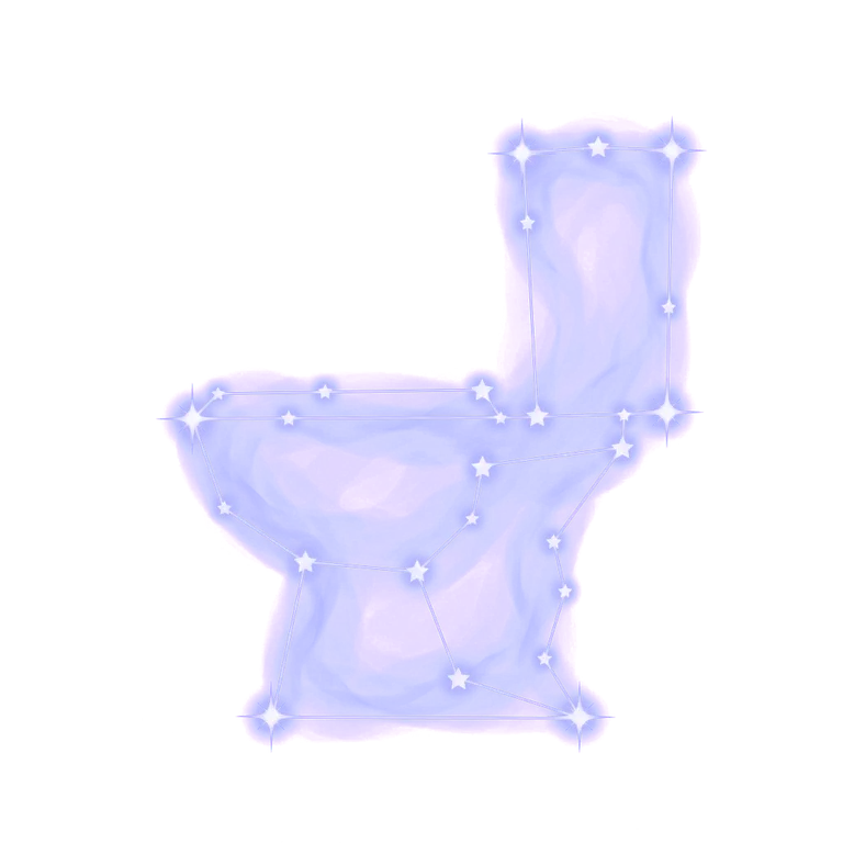 A constellation drawing of toilets