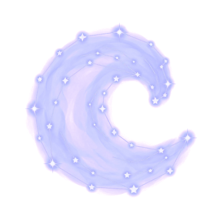 A constellation drawing of water